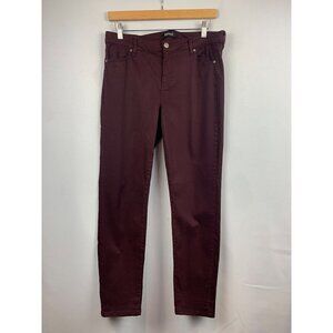 Buffalo David Bitton Vale Mid-Rise Stretch Skinny Jeans Size 10/30 Burgundy